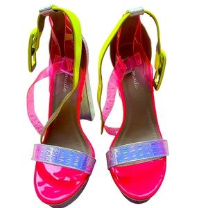 Multi Color Chrome Heels